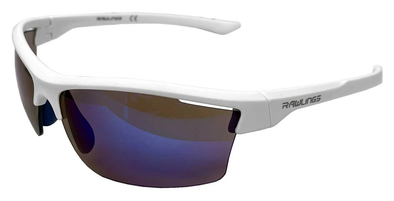 Rawlings LTS Youth Sport Sunglasses – White Frame With Purple Mirrored Lenses