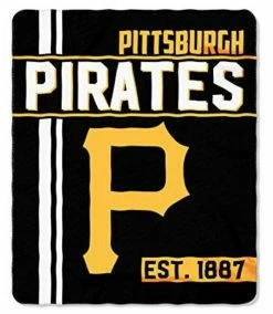 The Northwest MLB Pittsburgh Pirates Throw Blanket Plush Walk Off 46"x60" Black