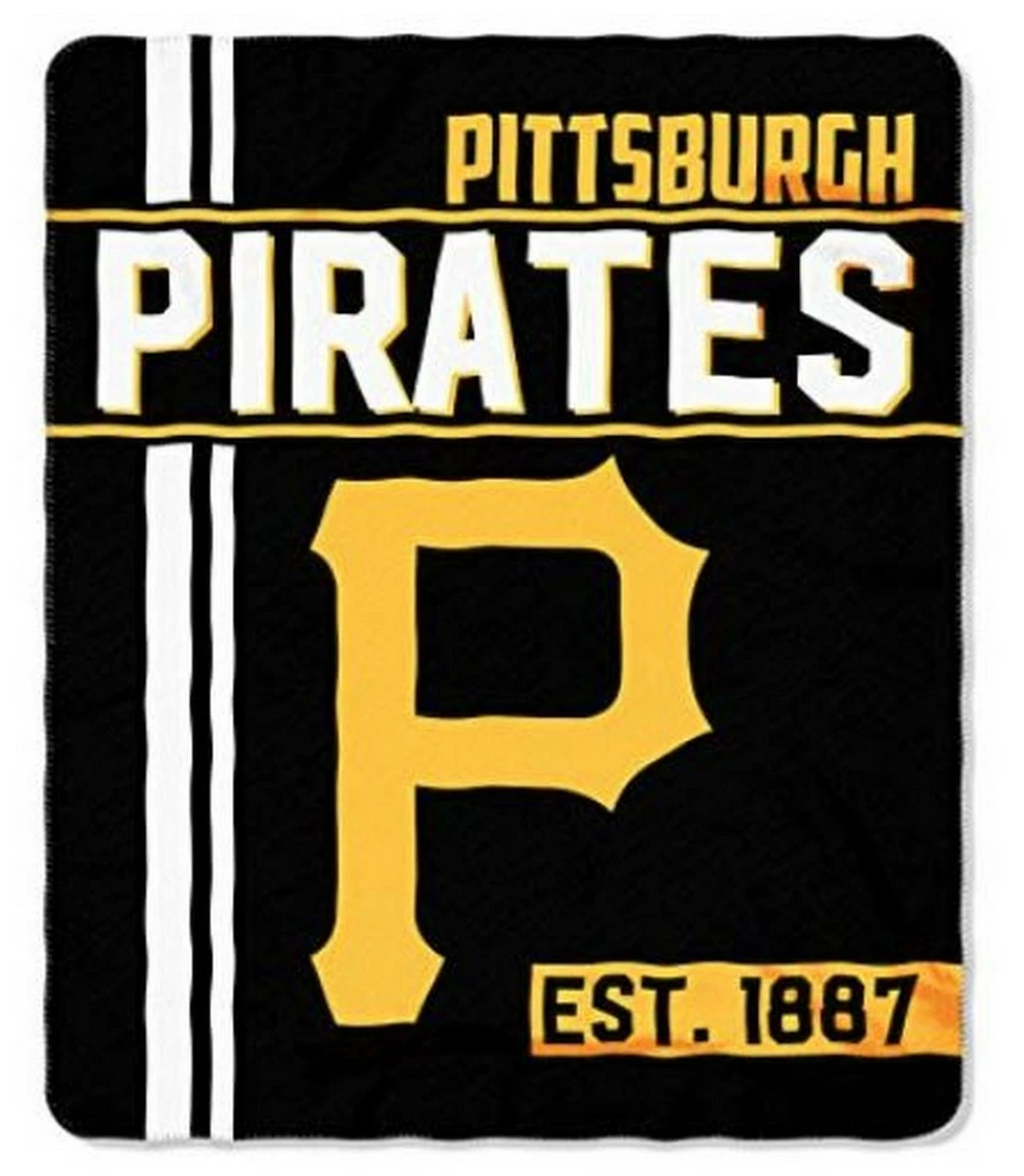 The Northwest MLB Pittsburgh Pirates Throw Blanket Plush Walk Off 46"x60" Black