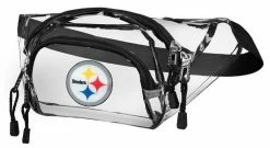 The Northwest NFL Pittsburgh Steelers Clear Transport Belt Bag Fanny Pack See-thru