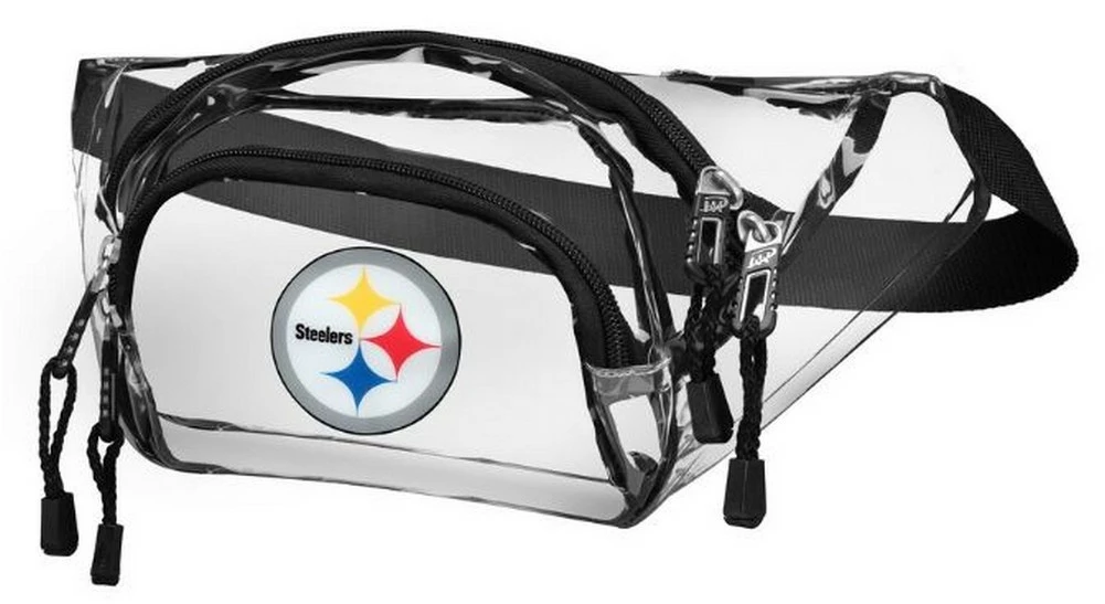 The Northwest NFL Pittsburgh Steelers Clear Transport Belt Bag Fanny Pack See-thru