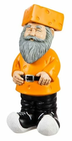 Original Cheesehead Sculpted Cheesehead Bobble Head Garden Gnome - Gold 545070B