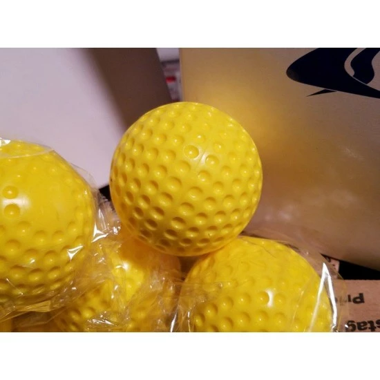 8 Dozen (96) Champro 9 Inch Yellow Dimple Molded Batting Cage/practice Baseballs - Image 5