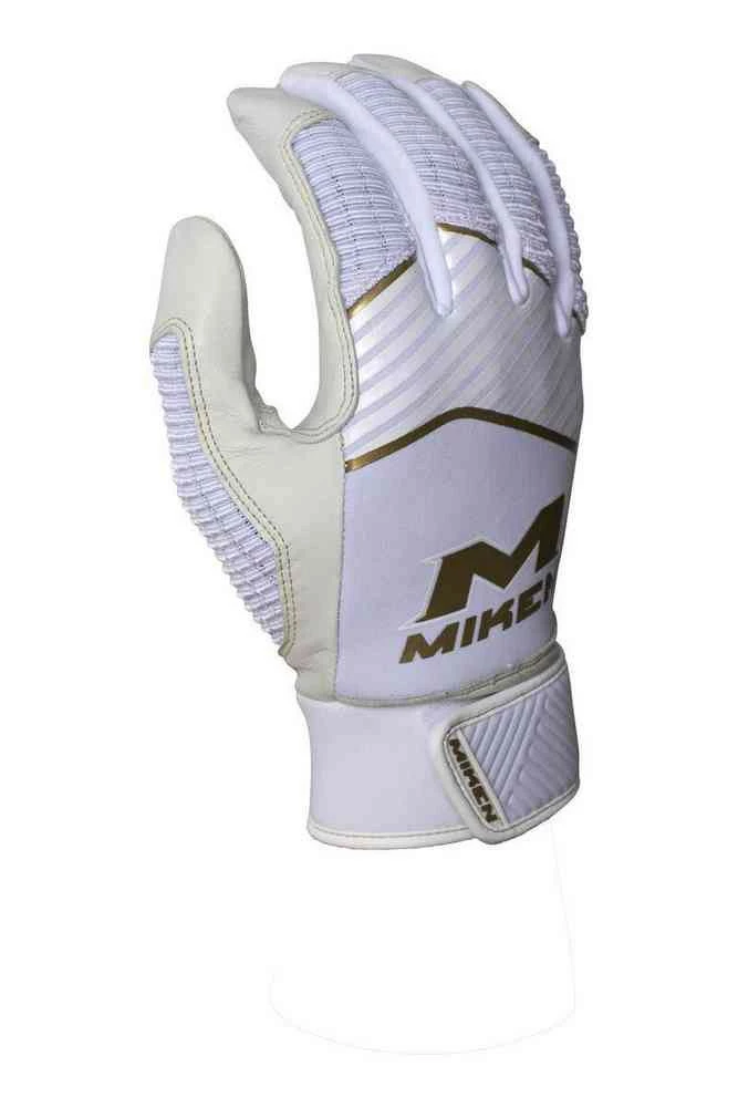 Miken Adult Gold MK7X Batting Gloves Extra Support Goat Skin Palm Pad MBGGLD - Image 2