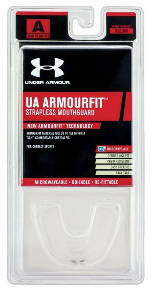 Under Armour Adult Armourfit Mouthguard W/ Strap 12+ All Sport (Clear, Adult) - Image 3