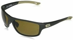 Under Armour Men's Battle Rectangular Polarized Sunglasses W/Case � Green/Brown