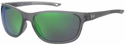 Under Armour Unisex Undeniable Oval Sunglasses � Matte Gray Frame/Green Lens